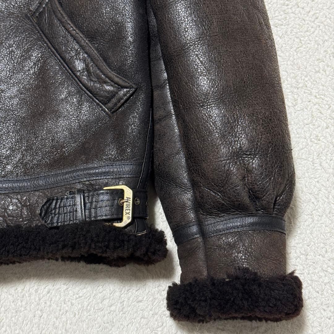 AVIREX アヴィレックス B-3 ムートンフライトジャケット ブラック 36