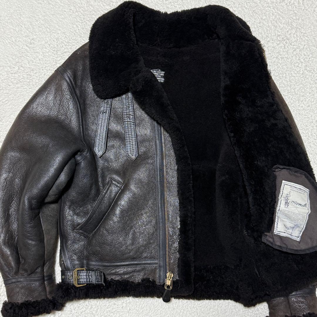 AVIREX アヴィレックス B-3 ムートンフライトジャケット ブラック 36