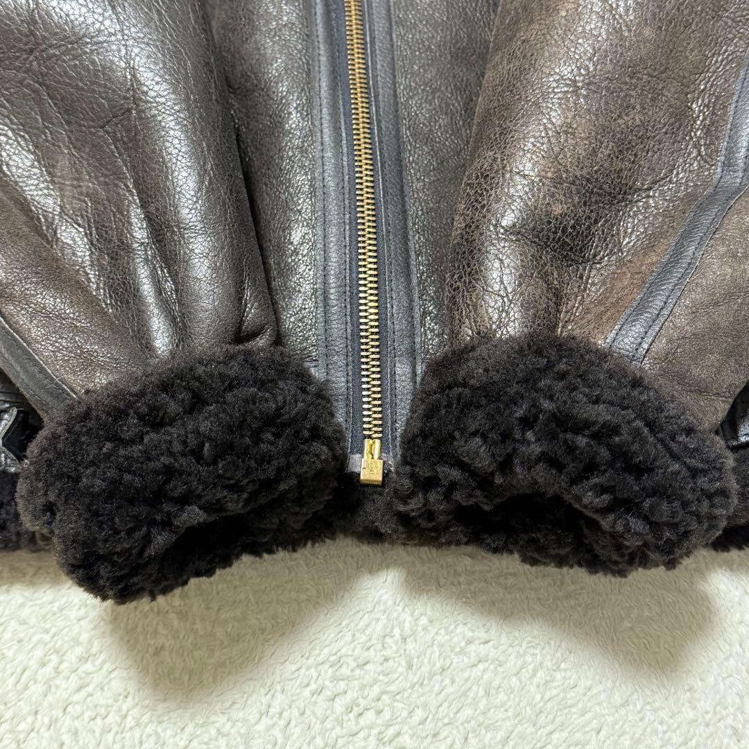 AVIREX アヴィレックス B-3 ムートンフライトジャケット ブラック 36