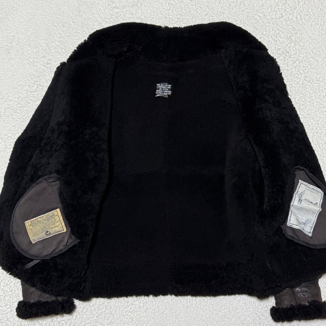 AVIREX アヴィレックス B-3 ムートンフライトジャケット ブラック 36