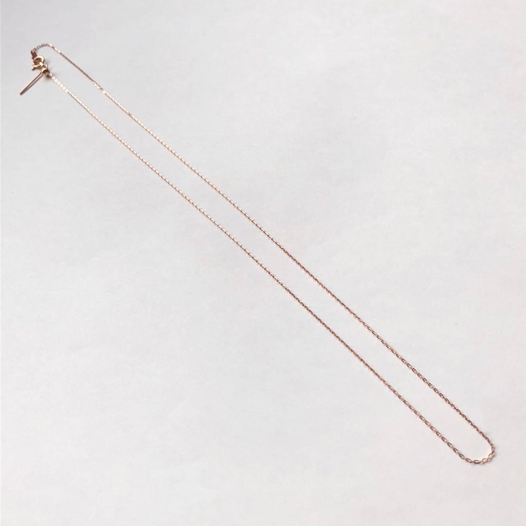 極美品 エテ K18MPG ミラーカットチェーンネックレス ミストピンクゴールド