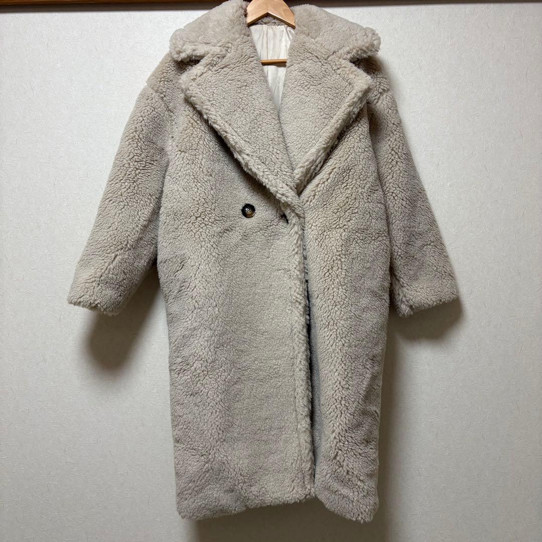 極美品 エルフランクELFRANK オーバーサイズフェイクファーボアコート