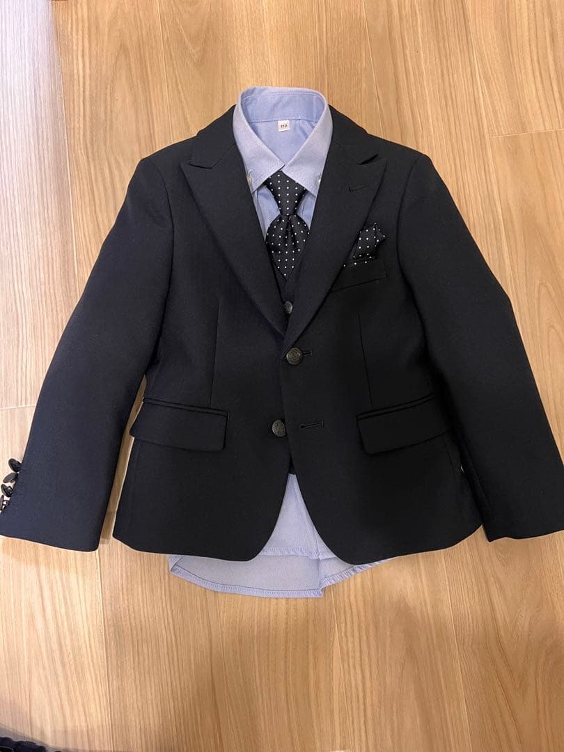 【長ズボン・フルセット】ワンダーファクトリー 110 スーツ 革靴18cm