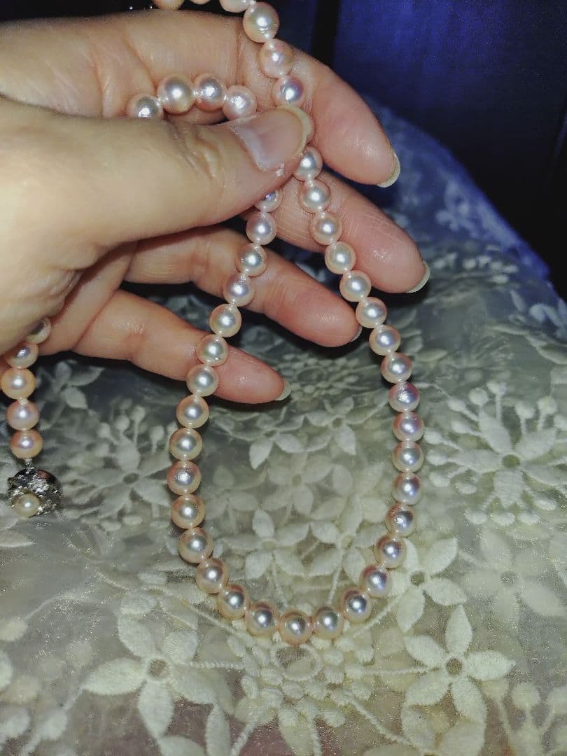 あこや真珠 ネックレス ピンク系 アコヤ真珠 パールネックレス