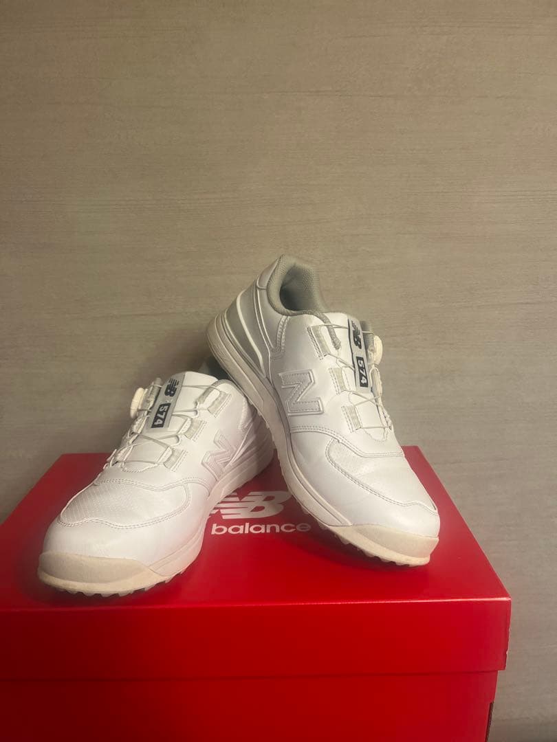 New Balance 574 ホワイト ゴルフシューズ