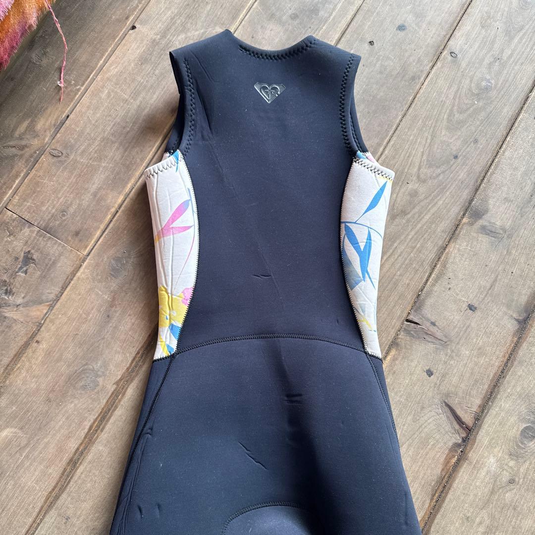 ROXY ロングジョン ウェットスーツ ブラック/マルチカラー　オーダーMサイズ