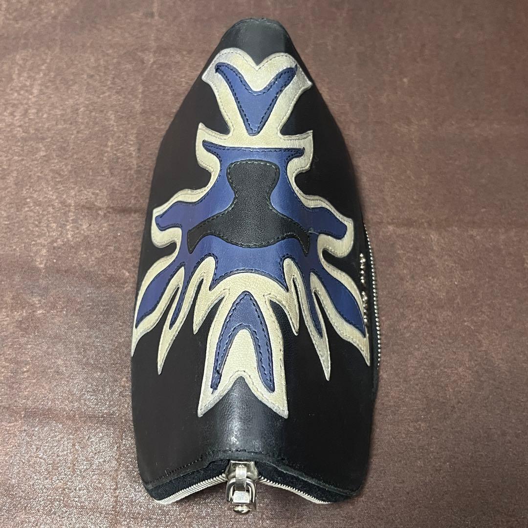 ☆miu miu ミュウミュウ黒、シルバー、紺のクールなデザインレザー 長財布