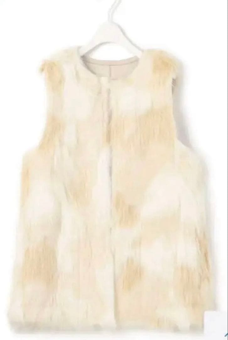 ジレ　ファー　スエード　リバーシブル　エコフォックス　ICB