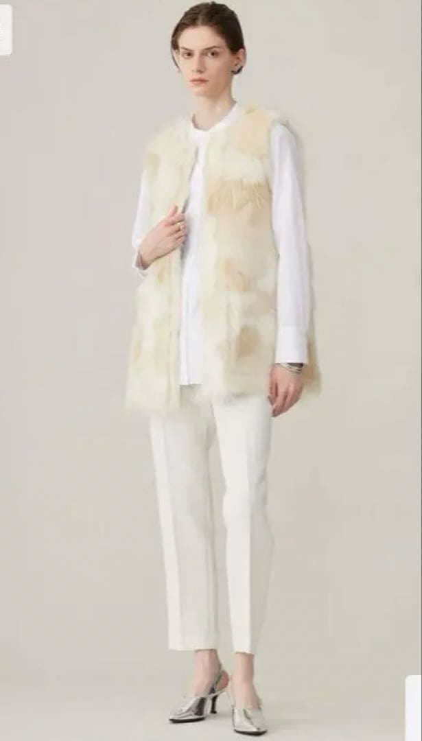 ジレ　ファー　スエード　リバーシブル　エコフォックス　ICB