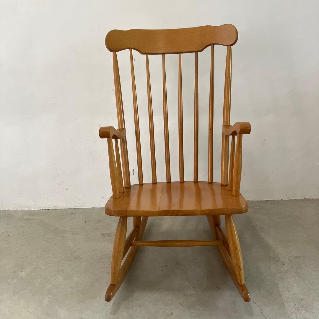 ロッキングチェア　無垢材　ナチュラル