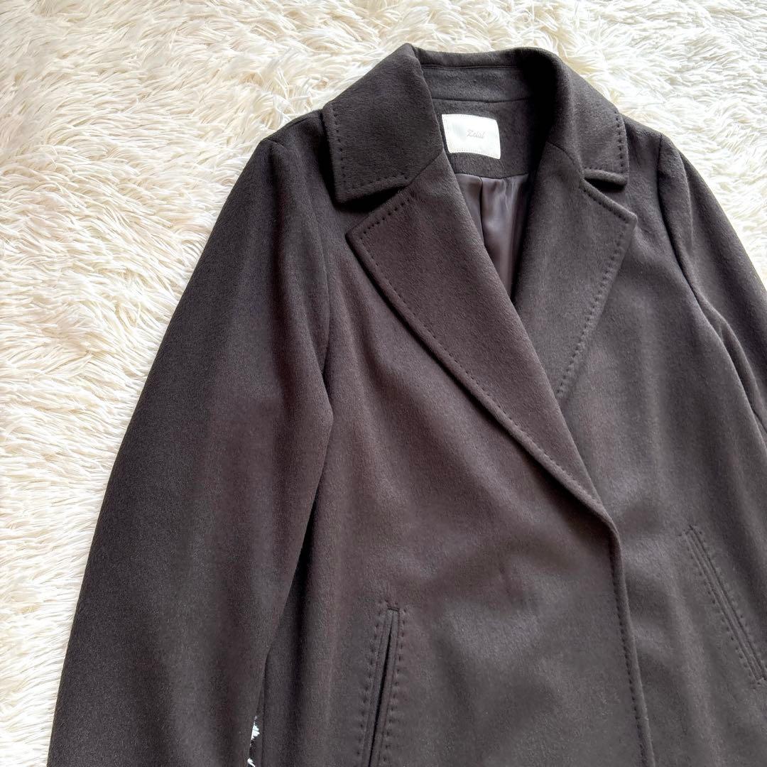 新品✨15号 3L ゼルーラ アンゴラ ウール ロングコート カーキ ゆったり