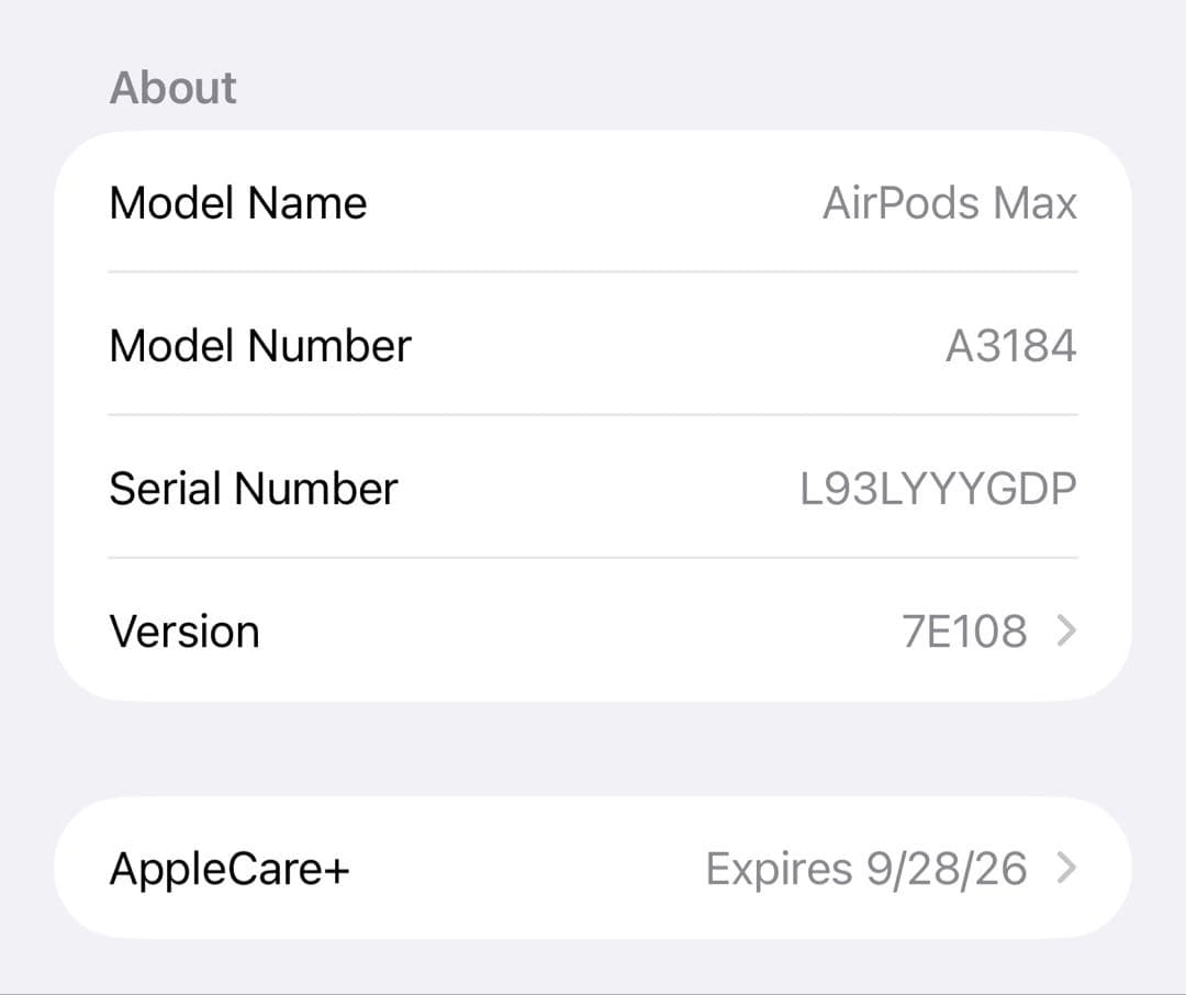 Apple AirPods Max（第2世代）ミッドナイト Apple Care