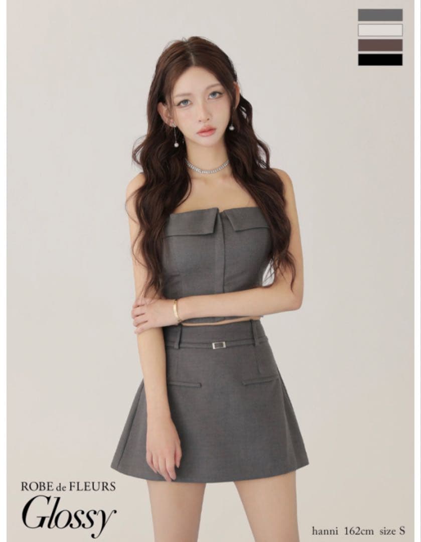 m*★様 Glossy ROBE de FLEURS キャバドレス　ミニドレス