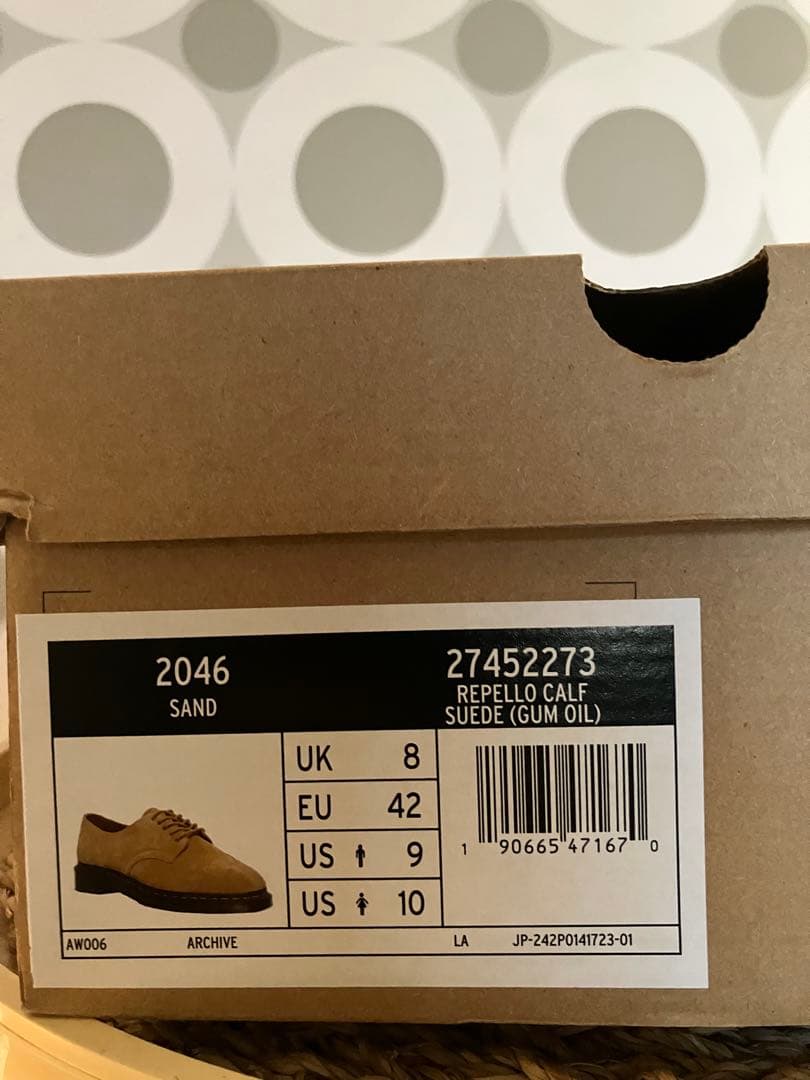 ドクターマーチン 5ホール スェード US9 日本サイズ27 2046 SAND