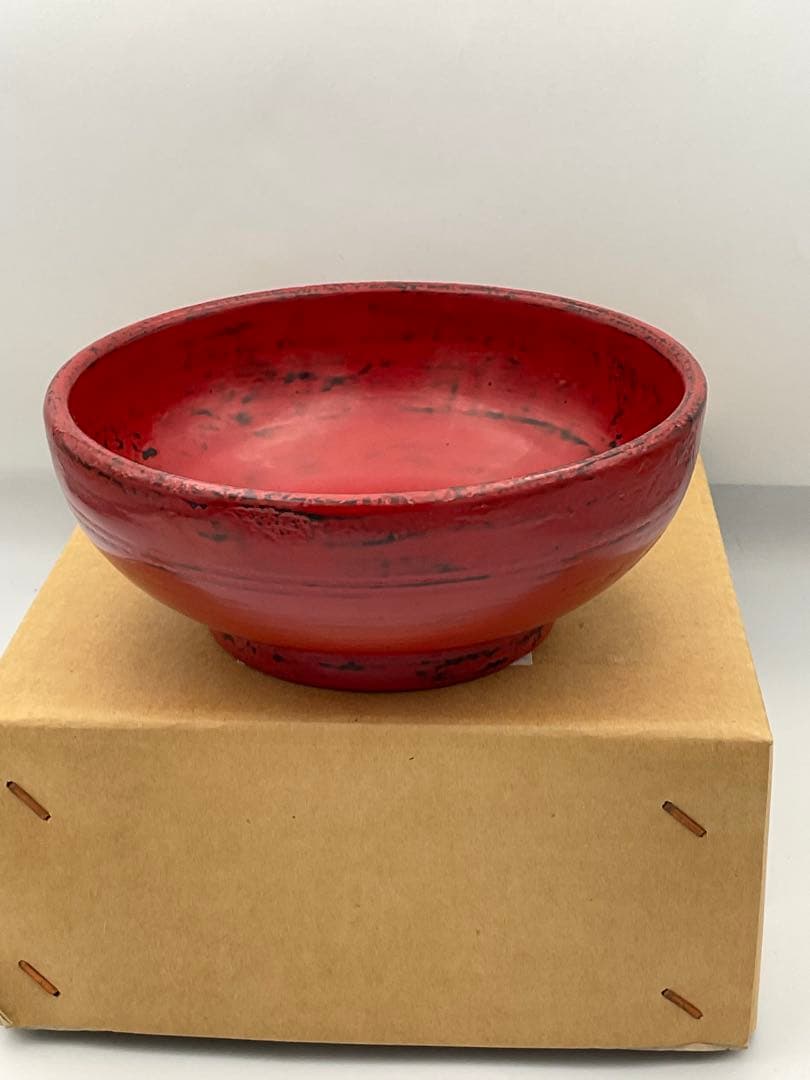 川勝英十津　桐赤鉢　作家　漆器