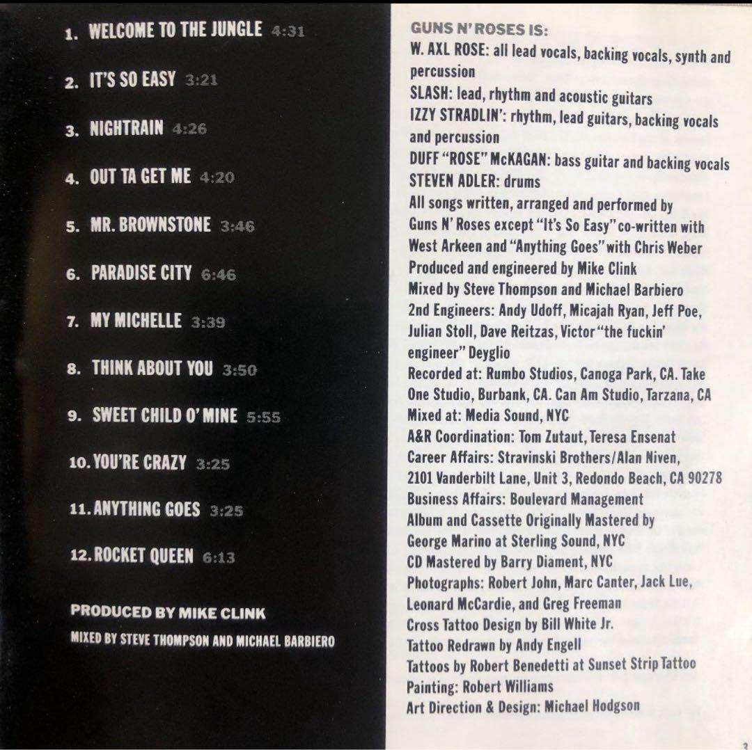 ガンズ・アンド・ローゼズ / APPETITE FOR DESTRUCTION