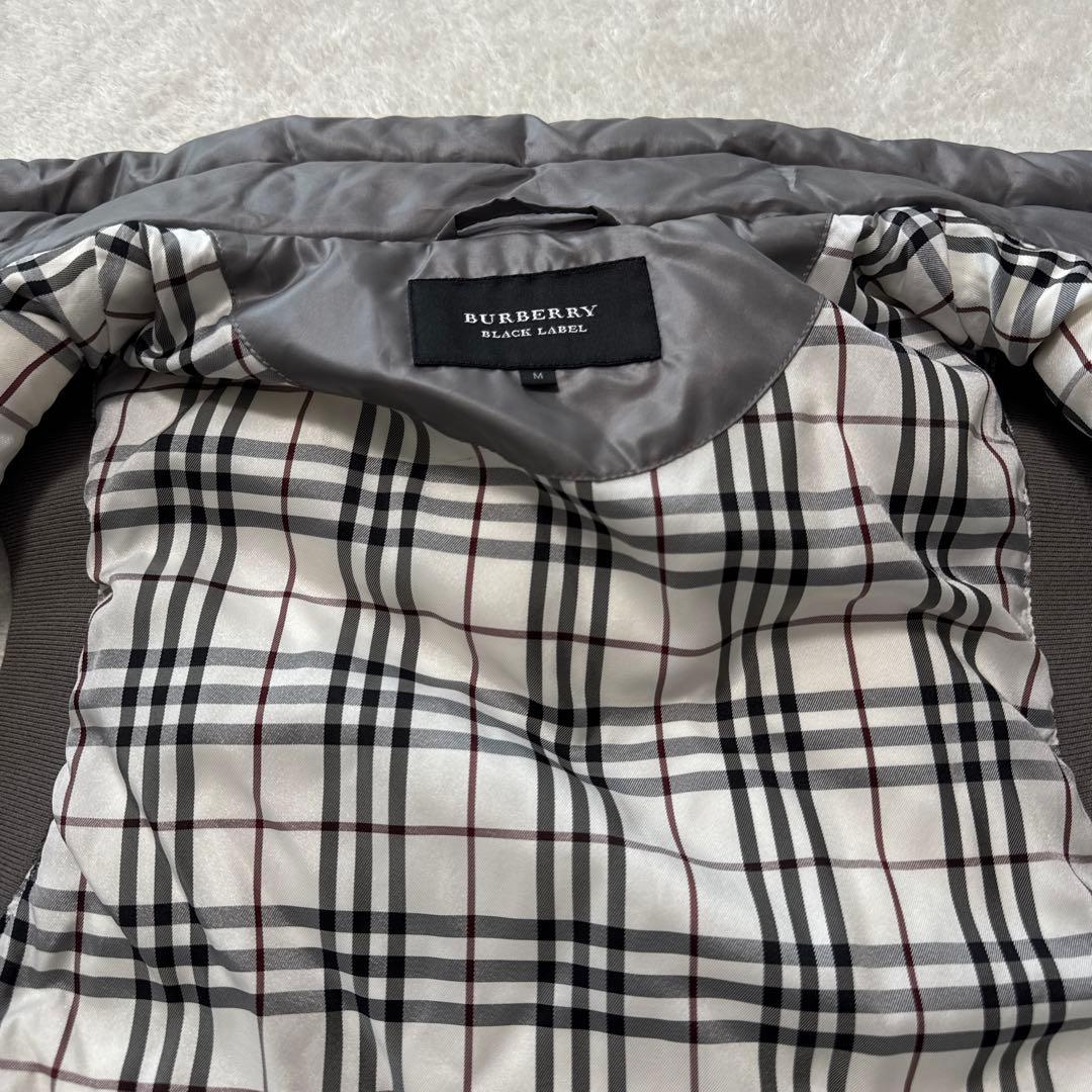極美品 バーバリーブラックレーベル ダウンベスト フード取り外し可 グレー M