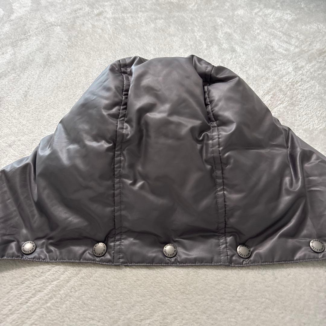 極美品 バーバリーブラックレーベル ダウンベスト フード取り外し可 グレー M