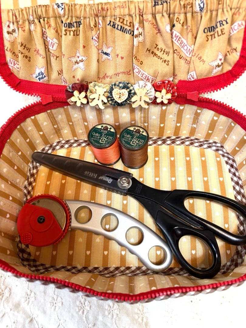 カントリー　mimi&pinkle ミミ&ピンクル　パッチワークバニティポーチ