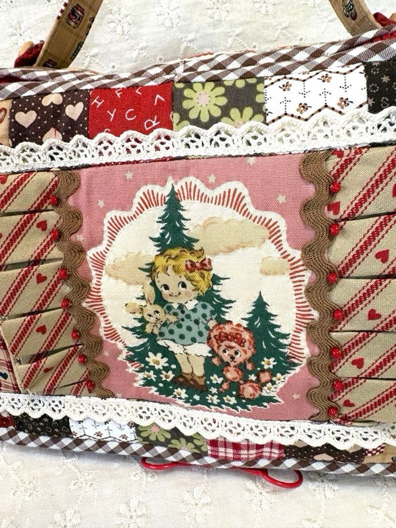 カントリー　mimi&pinkle ミミ&ピンクル　パッチワークバニティポーチ