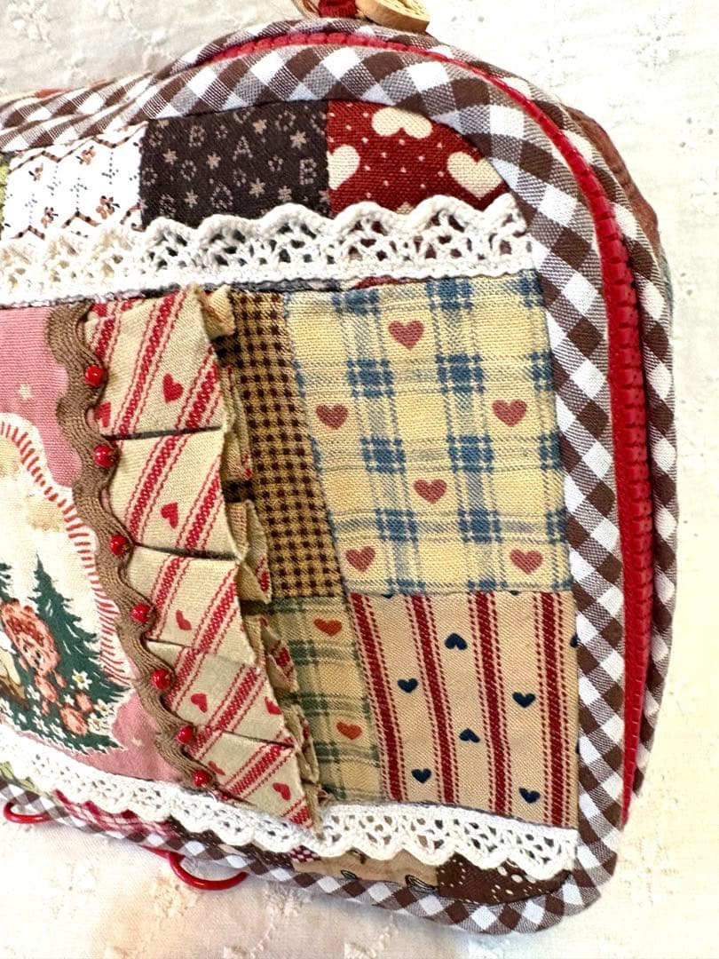 カントリー　mimi&pinkle ミミ&ピンクル　パッチワークバニティポーチ