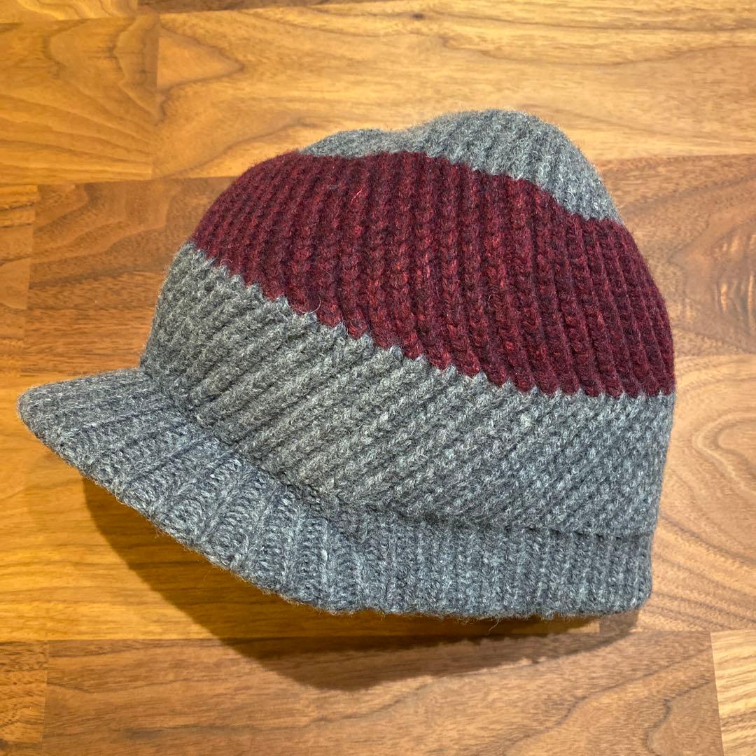 Patagonia ニット帽 グレー・バーガンディ