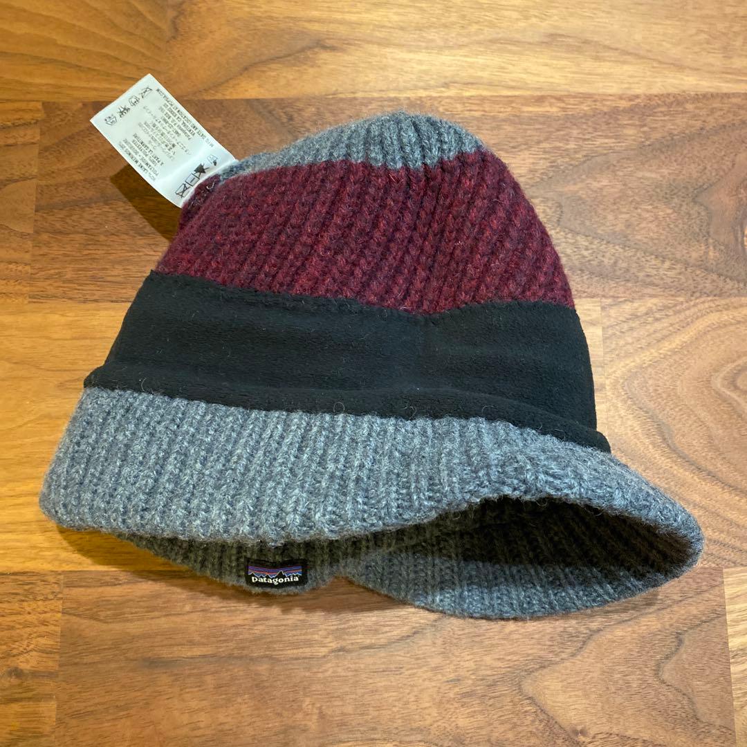 Patagonia ニット帽 グレー・バーガンディ