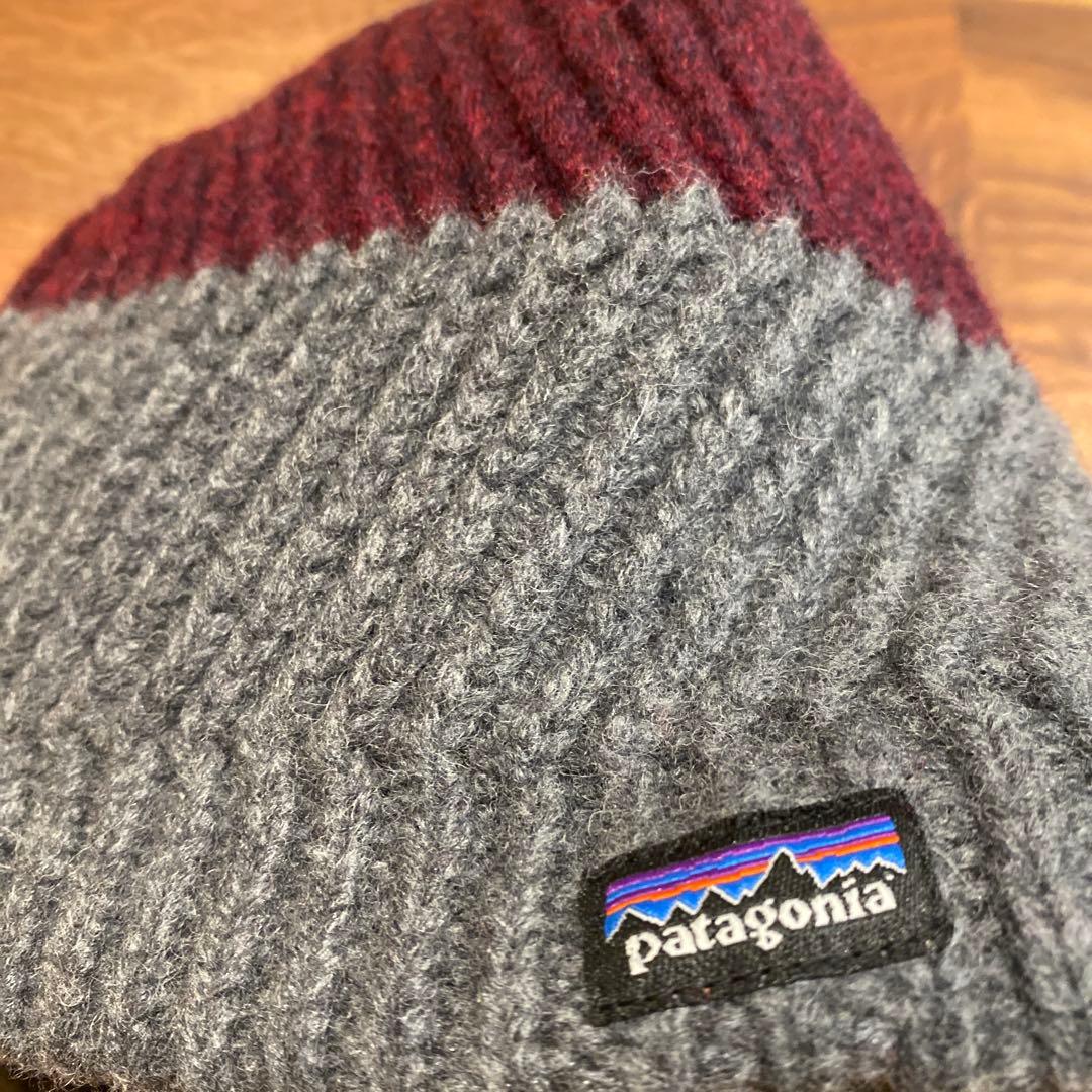 Patagonia ニット帽 グレー・バーガンディ