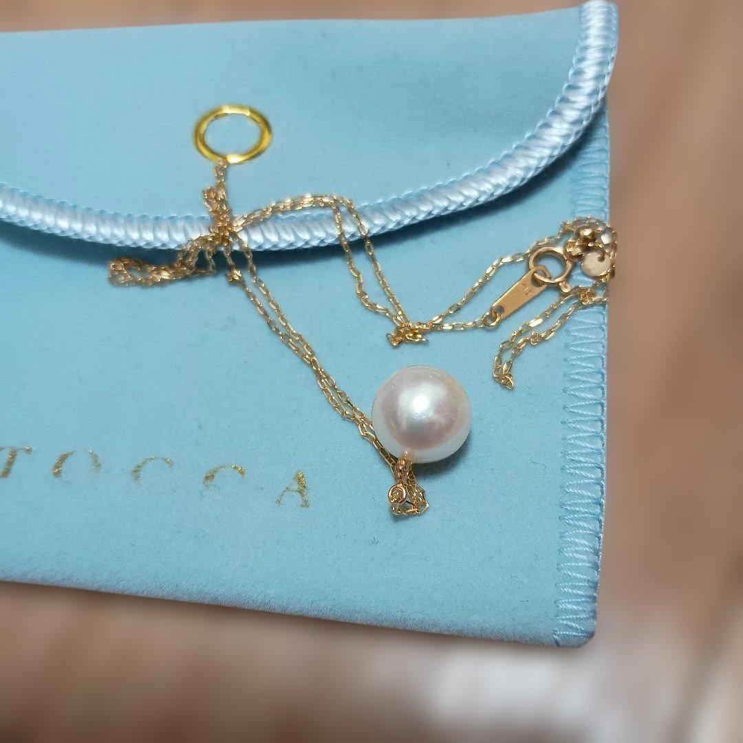 TOCCA パール付きネックレス 水色ポーチ付き