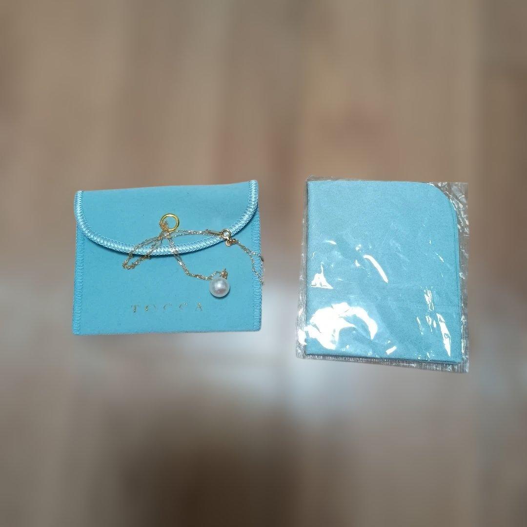 TOCCA パール付きネックレス 水色ポーチ付き
