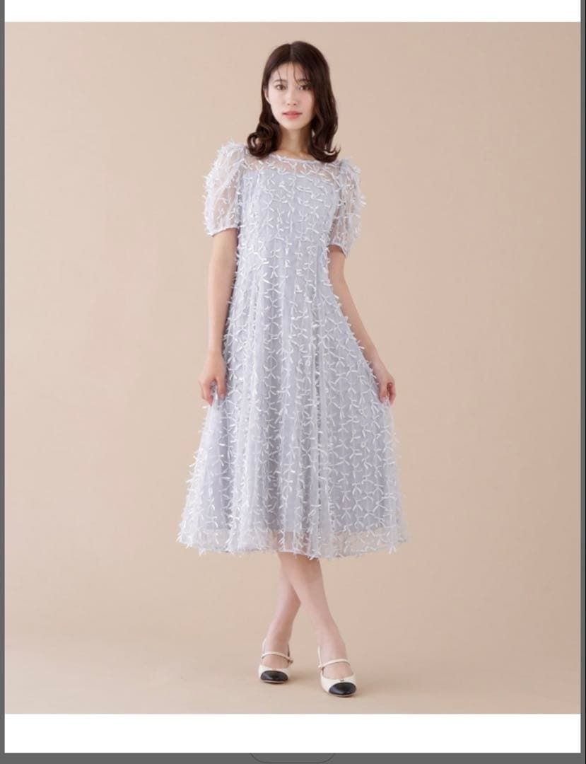 値下げ中リボンチュールフレアーワンピース JILL by JILL STUART