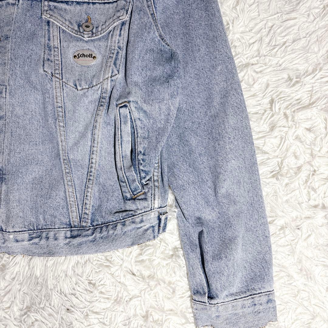 Schott NYC デニムジャケット XL 大きいサイズ 00s 短丈 ワイド