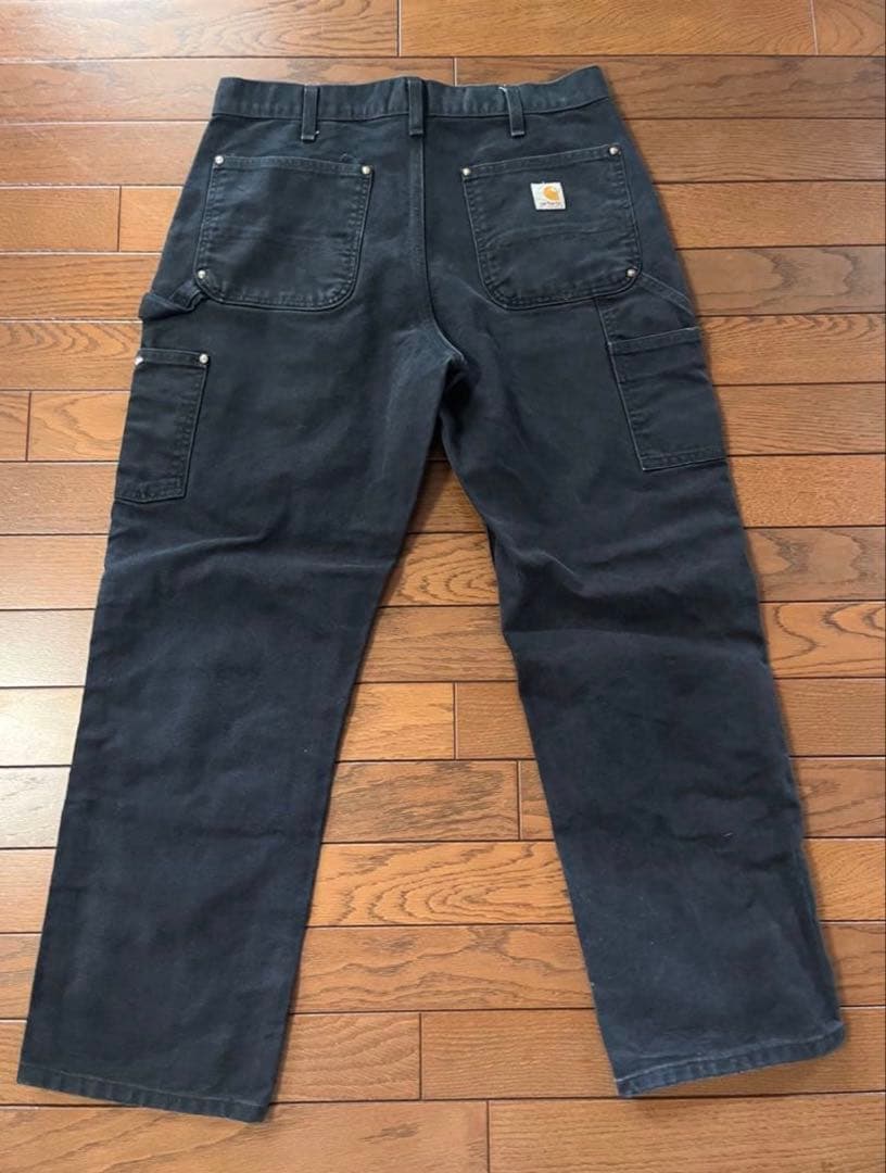 カーハートダブルニー　ブラック　carhartt w34 l30