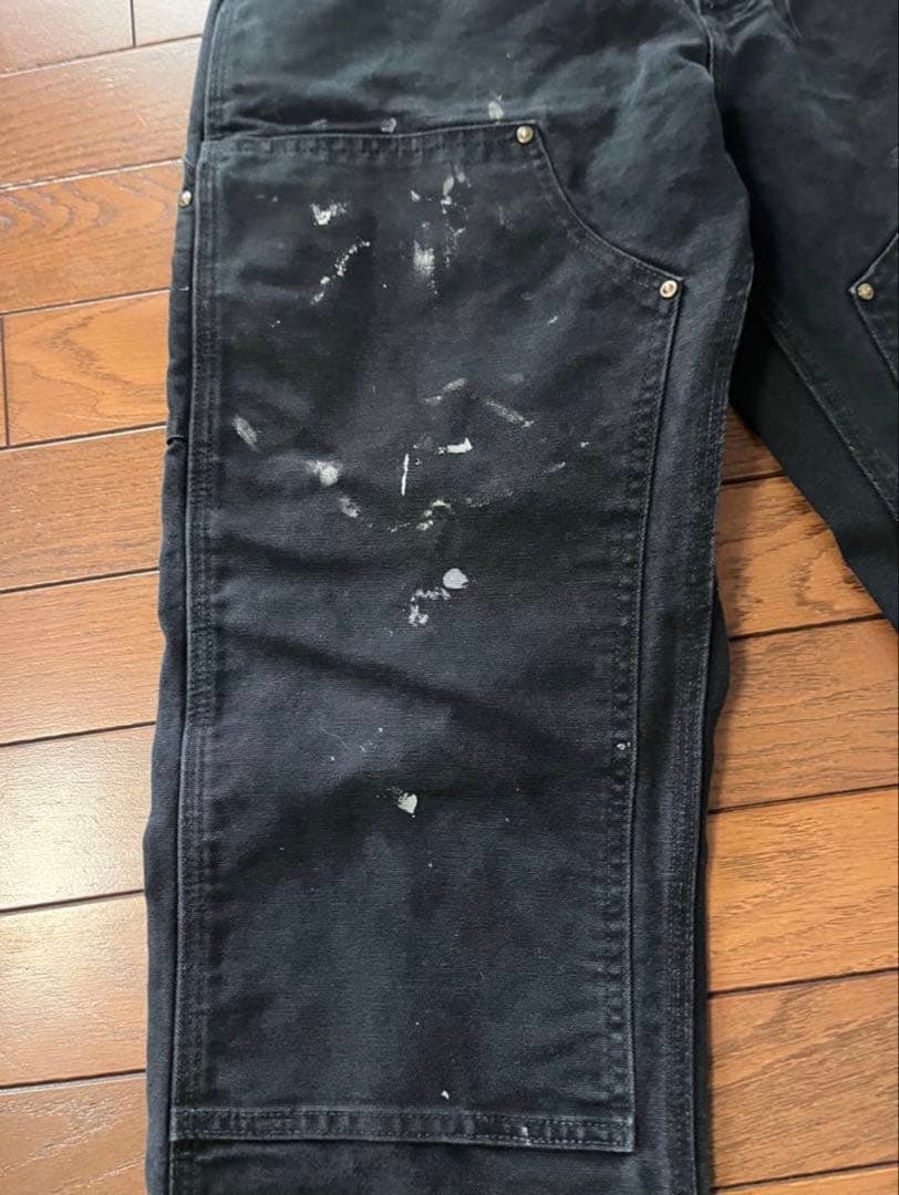 カーハートダブルニー　ブラック　carhartt w34 l30