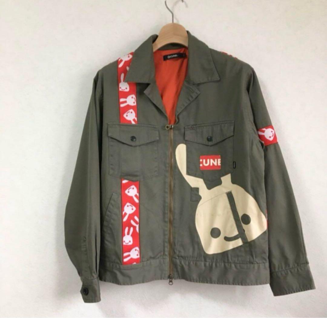 CUNE ウサギプリントジャケット カーキ テープジップジャケット キューン