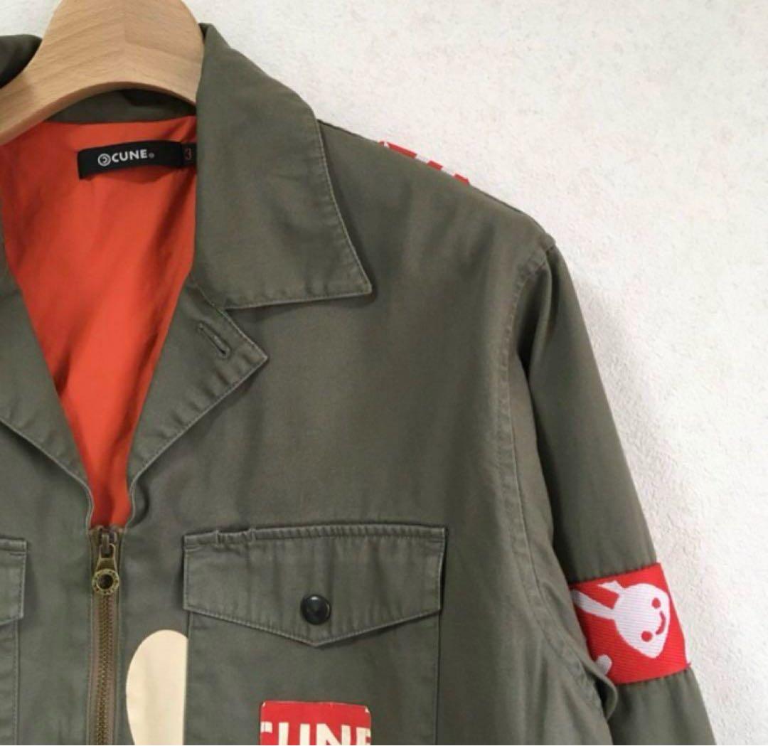 CUNE ウサギプリントジャケット カーキ テープジップジャケット キューン