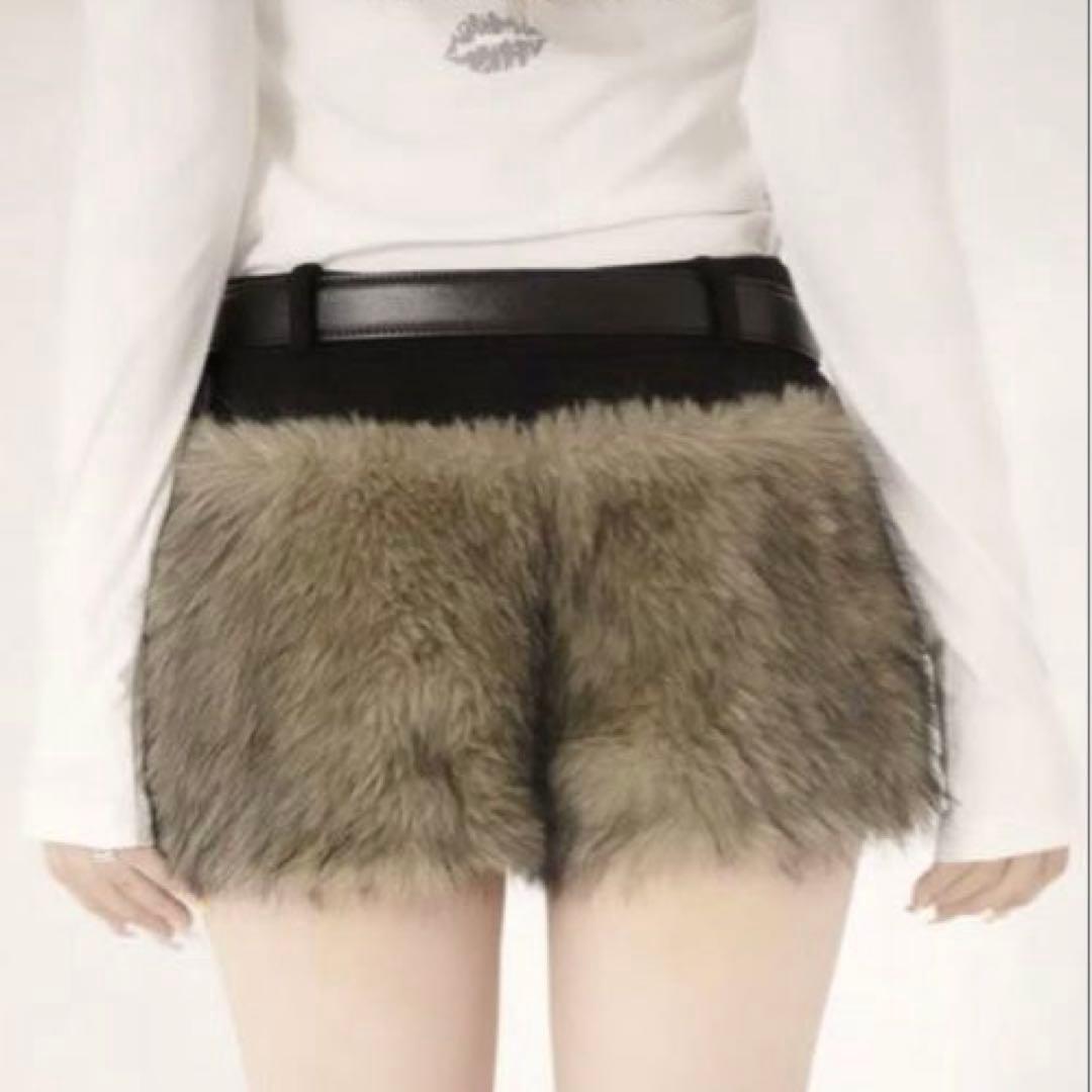 パンツ kiss the club cozy fur shorts
