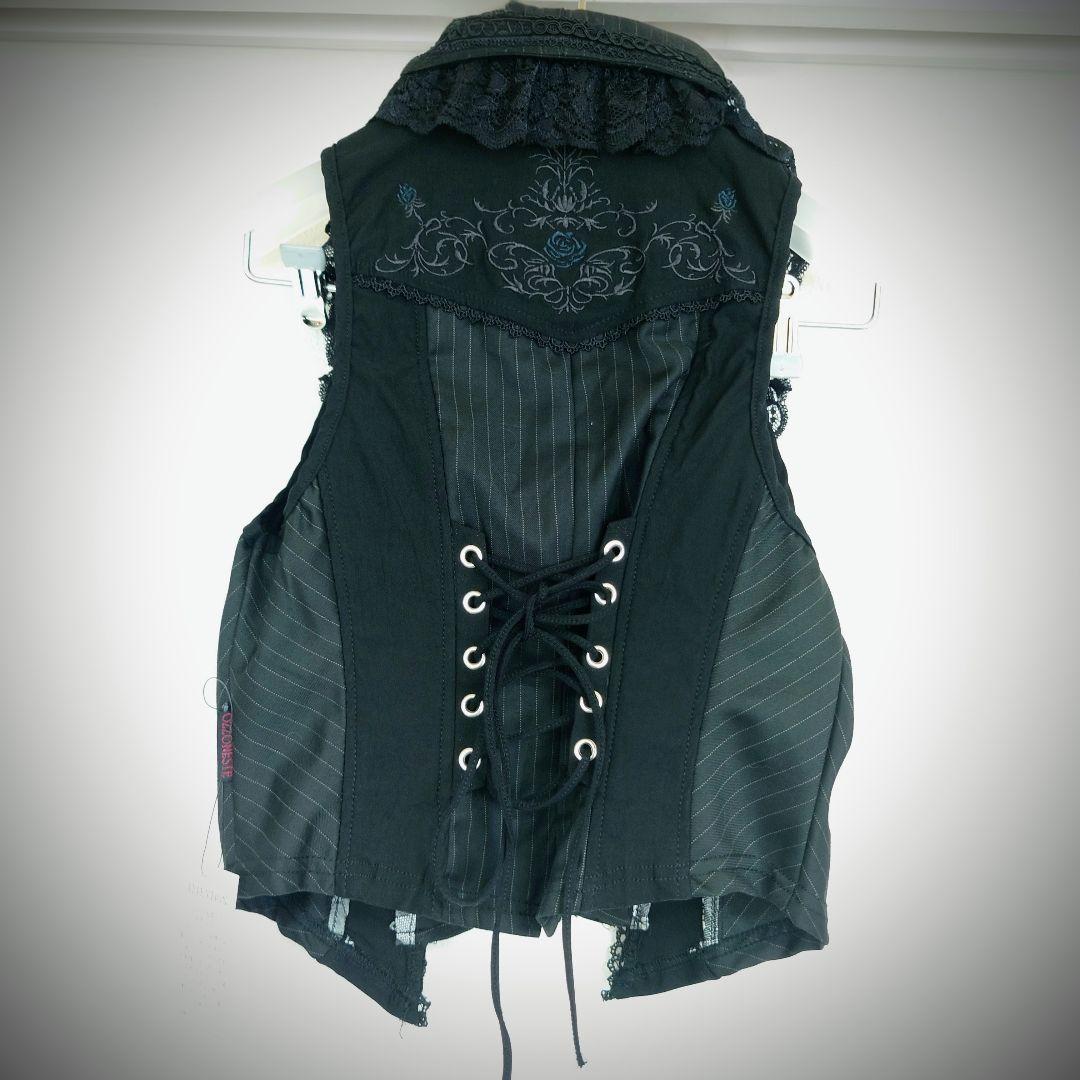 Ozzon OzzOneste タグ付き新品 青薔薇ストライプベスト