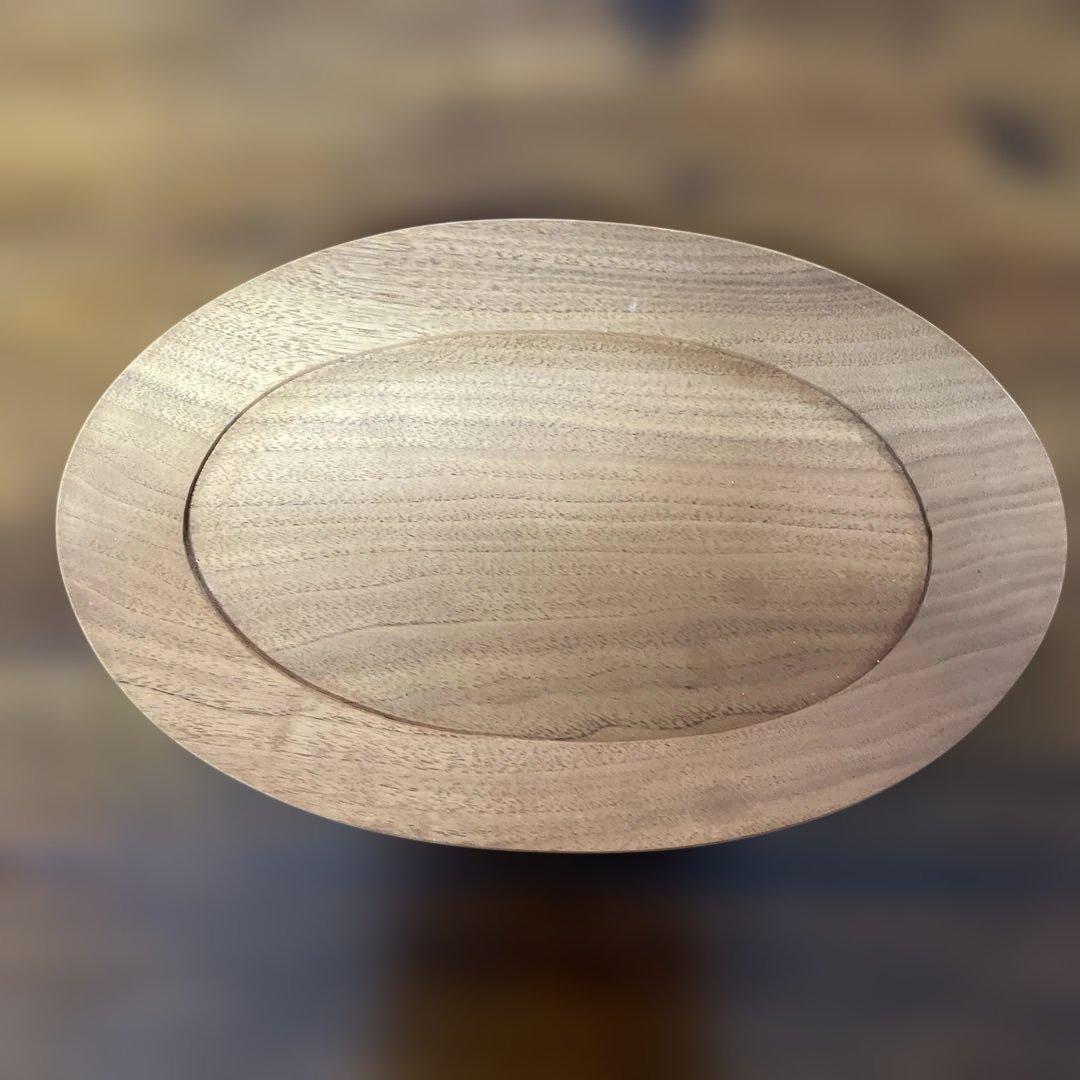 作家　高塚和則　木製楕円形皿 大きめ くるみ