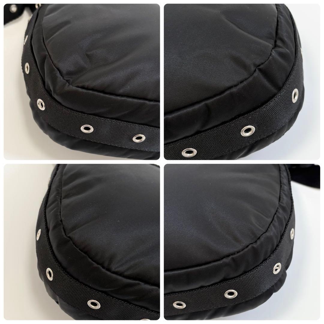 美品　アニエスベー　ショルダーバッグ　ロゴ　ナイロン　黒