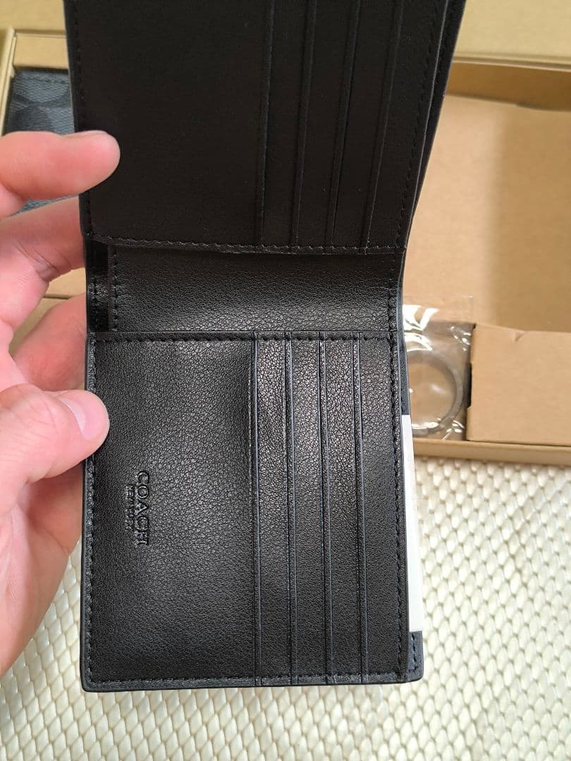 COACH ブラックレザー 二つ折り財布 セット