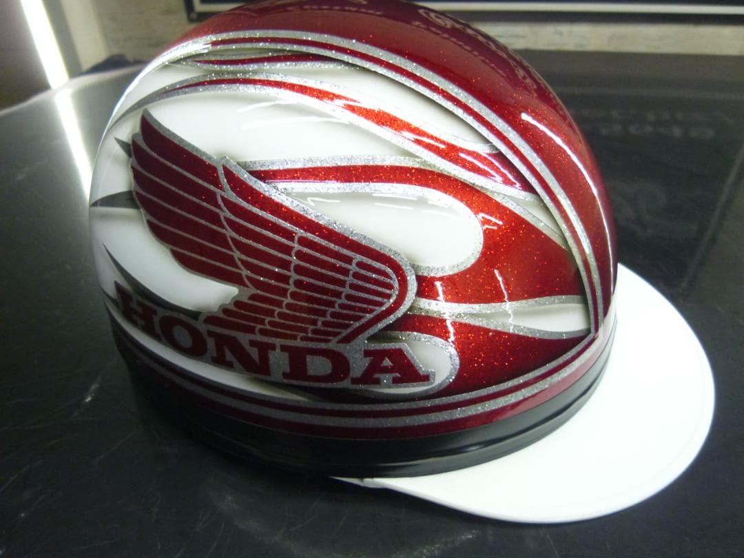 三つボタン‼送料込！！カスタムコルク半　ホンダ 赤白　ラメ最安値199