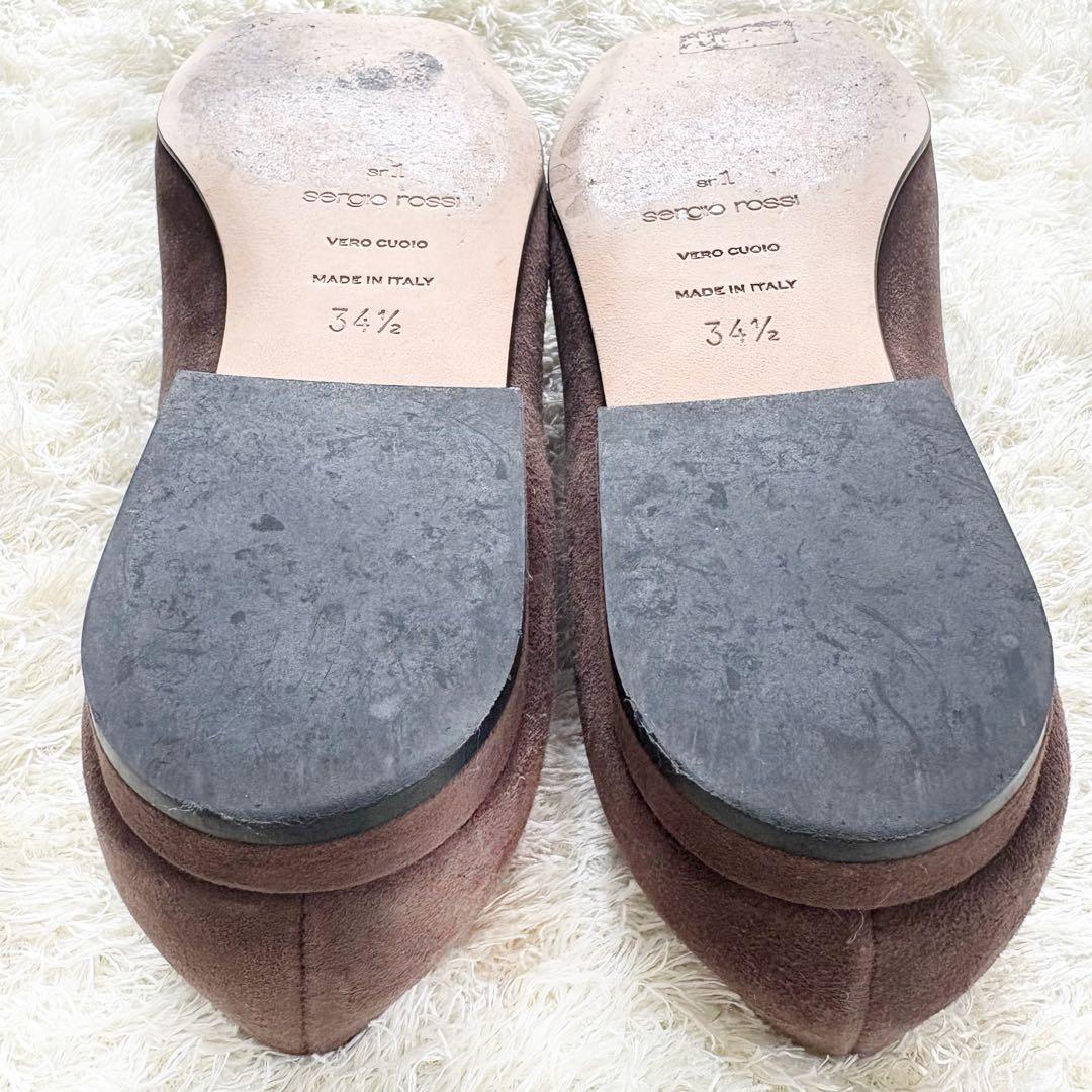 【美品】セルジオロッシ　sr1 パンプス　フラット　34.5 ブラウン　スエード