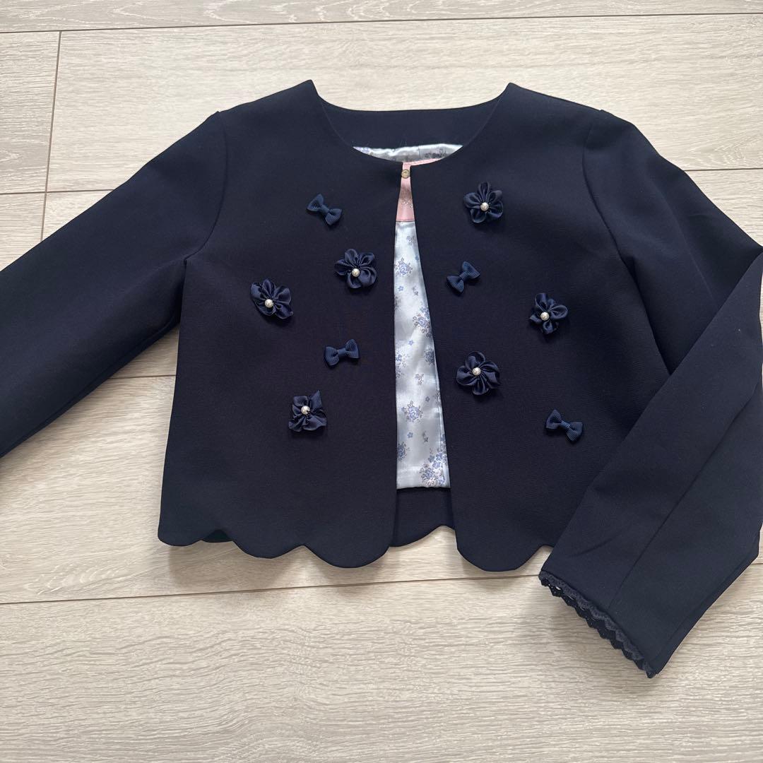 メゾピアノ　スカラップ　ジャケット　ボレロ　花