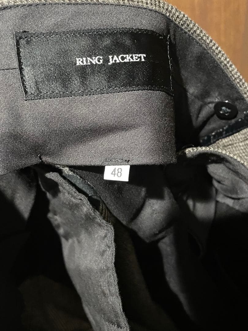 48 リングヂャケット ウール スラックス サイドアジャスター ブラウンチェック