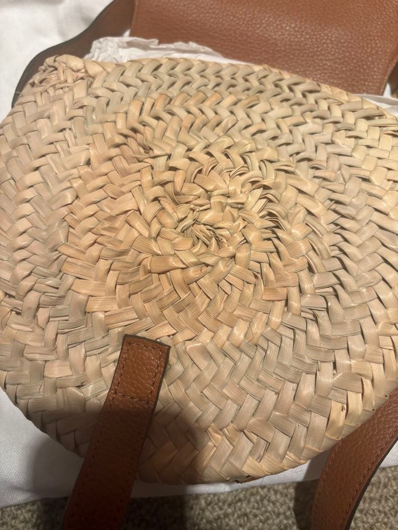 chloe マーシー　ラフィア&レザー　クロスボディバッグ