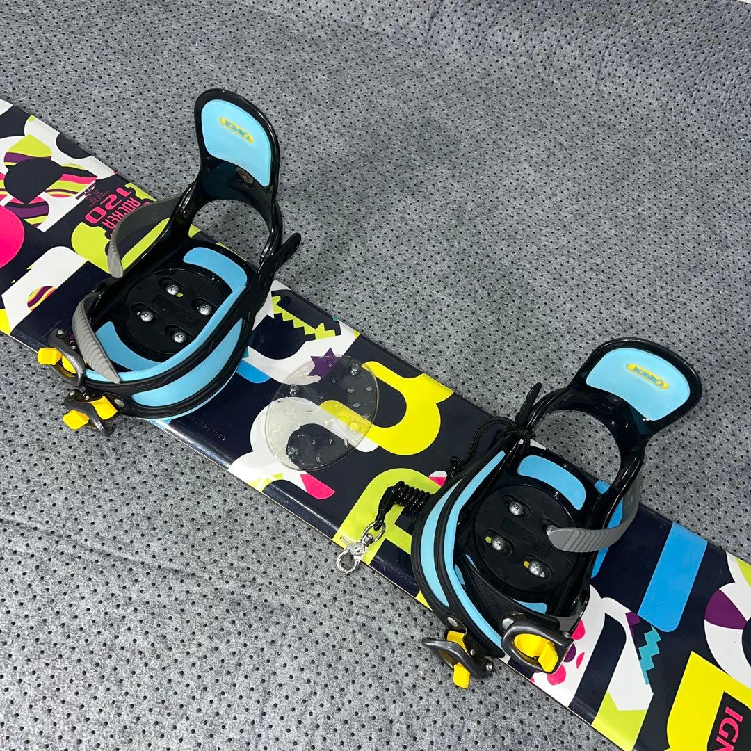 7-8使用 キッズスノーボード120cm IGNIO GRV×バイン×ブーツ
