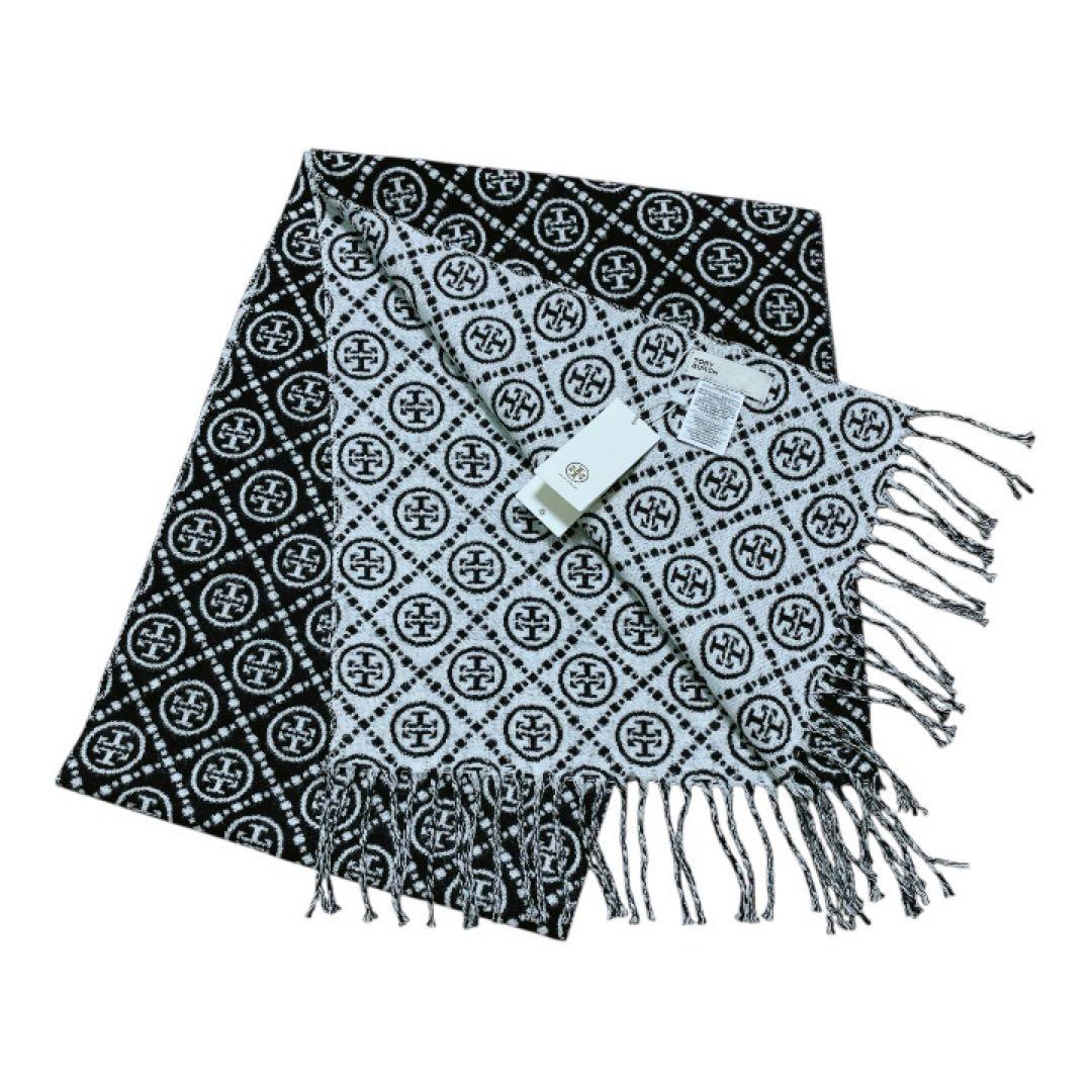 ラスト【大人気✨️】トリーバーチ マフラー ロゴ モノグラム ストール マフラー