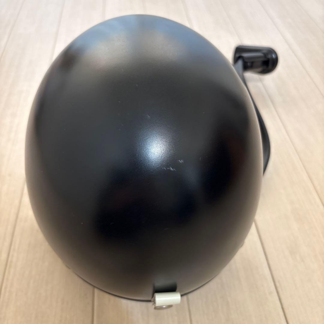 黒 半帽ヘルメット 金属ボタン付き