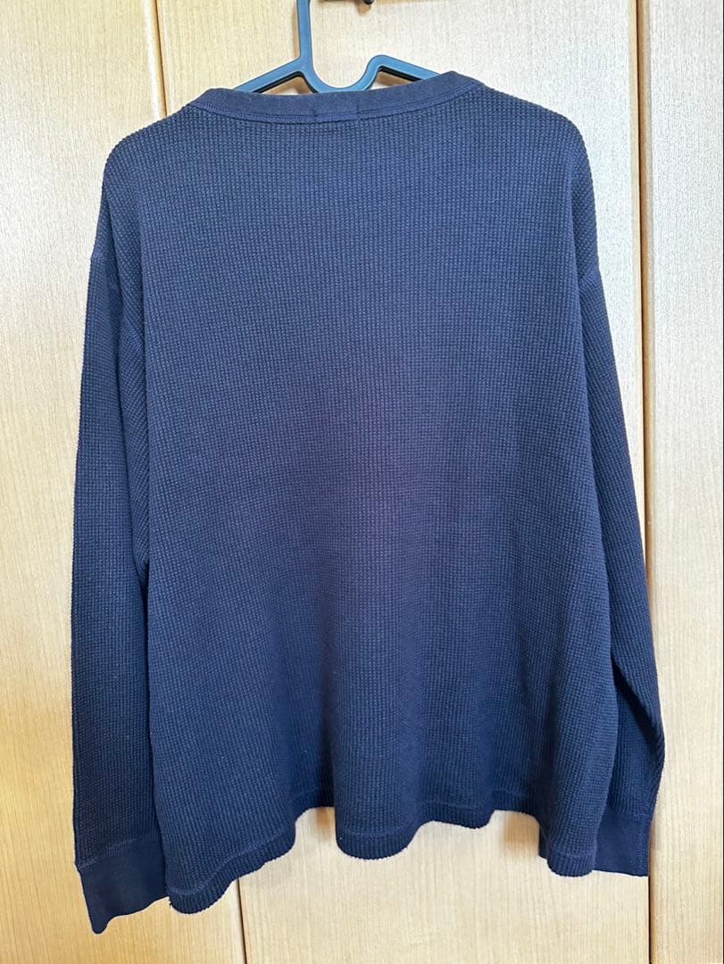 COMOLI ブラック 長袖カットソー ワッフル ロンT サイズ2